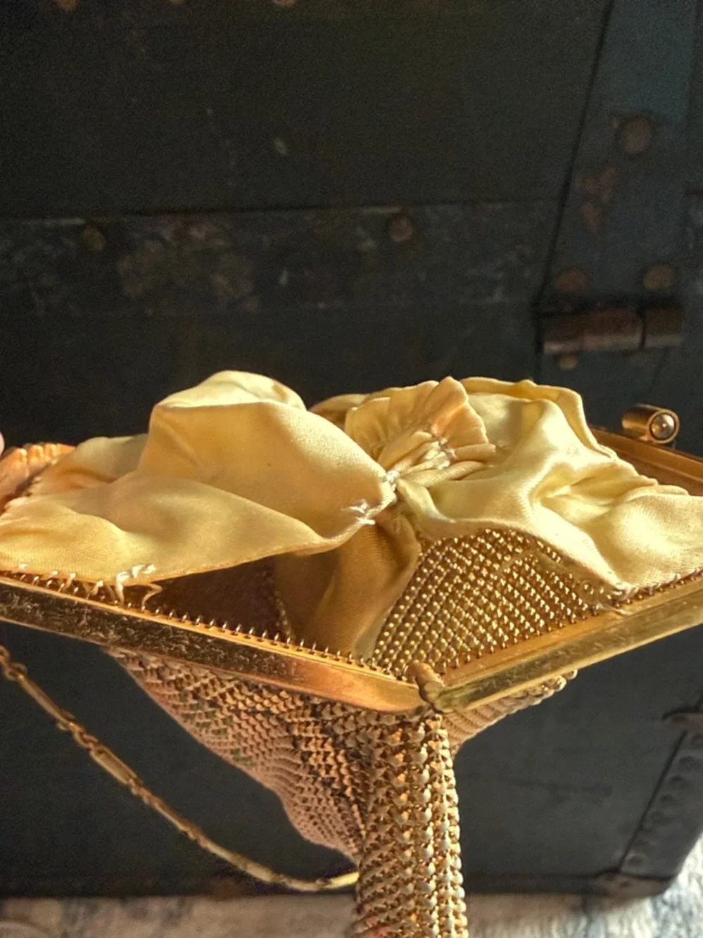 Antique Art Deco Floral Mesh 1920s Evening Bag